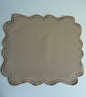 Two-Sided Brown and Beige Table Mat Synthetic Leather