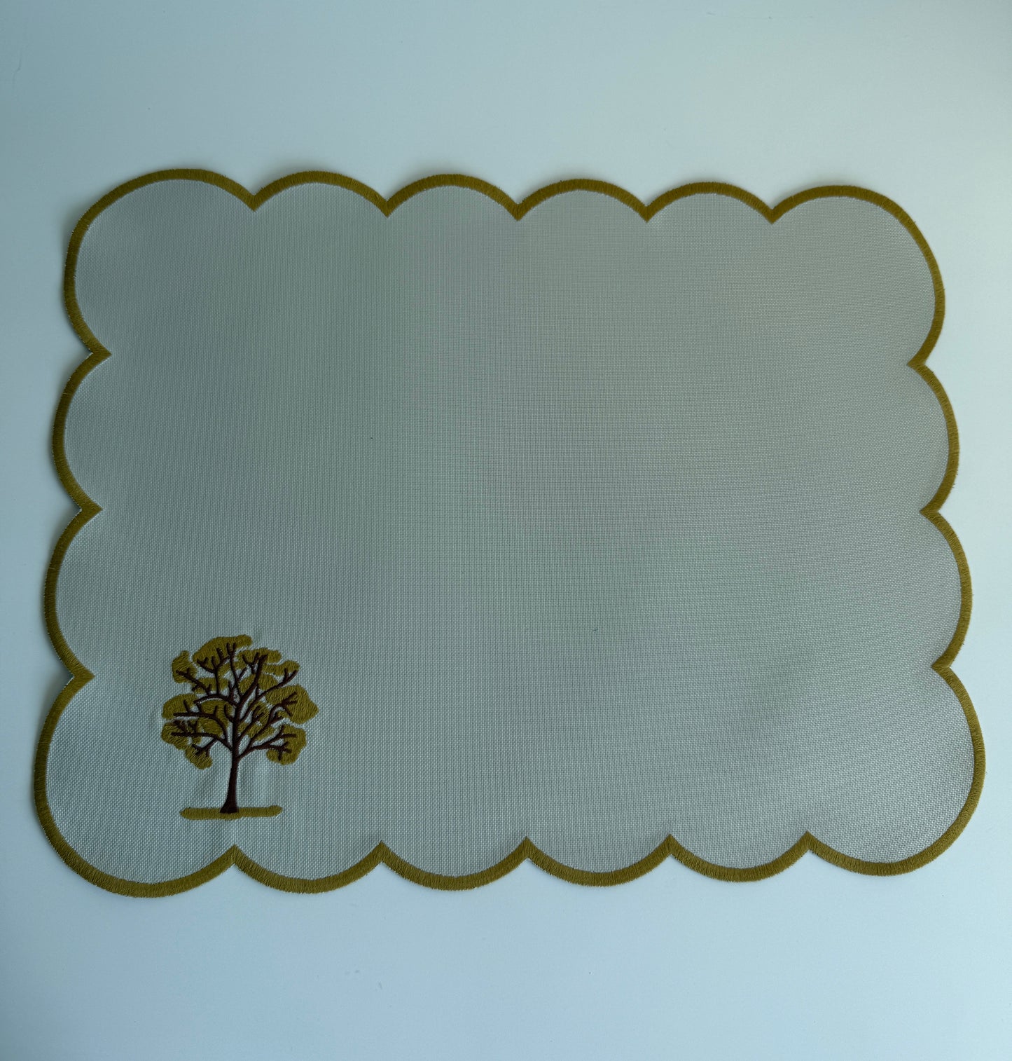 Two-Sided Table Mat with Tree Embroidery