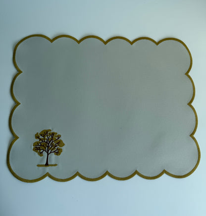 Two-Sided Table Mat with Tree Embroidery