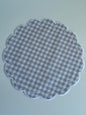 Reversible Fabric Table Mat – Gray Plaid and Solid White