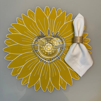 Round Placemat with Sunflower Design