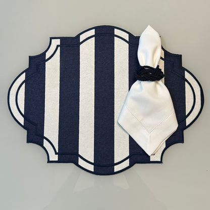 Striped Blue and White Reversible Placemat