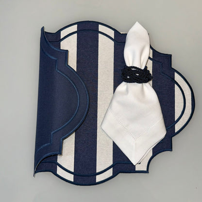 Striped Blue and White Reversible Placemat