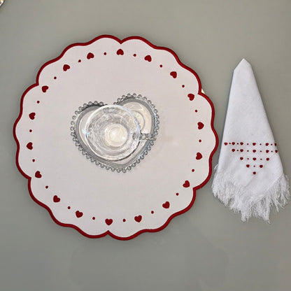 Reversible Placemat with Heart Embroidery