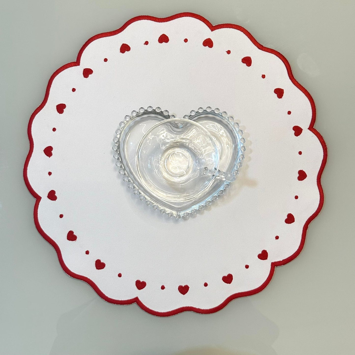 Reversible Placemat with Heart Embroidery