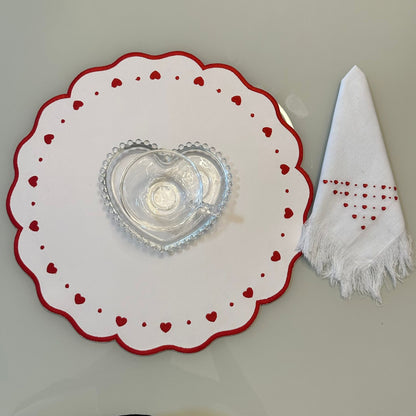 Reversible Placemat with Heart Embroidery