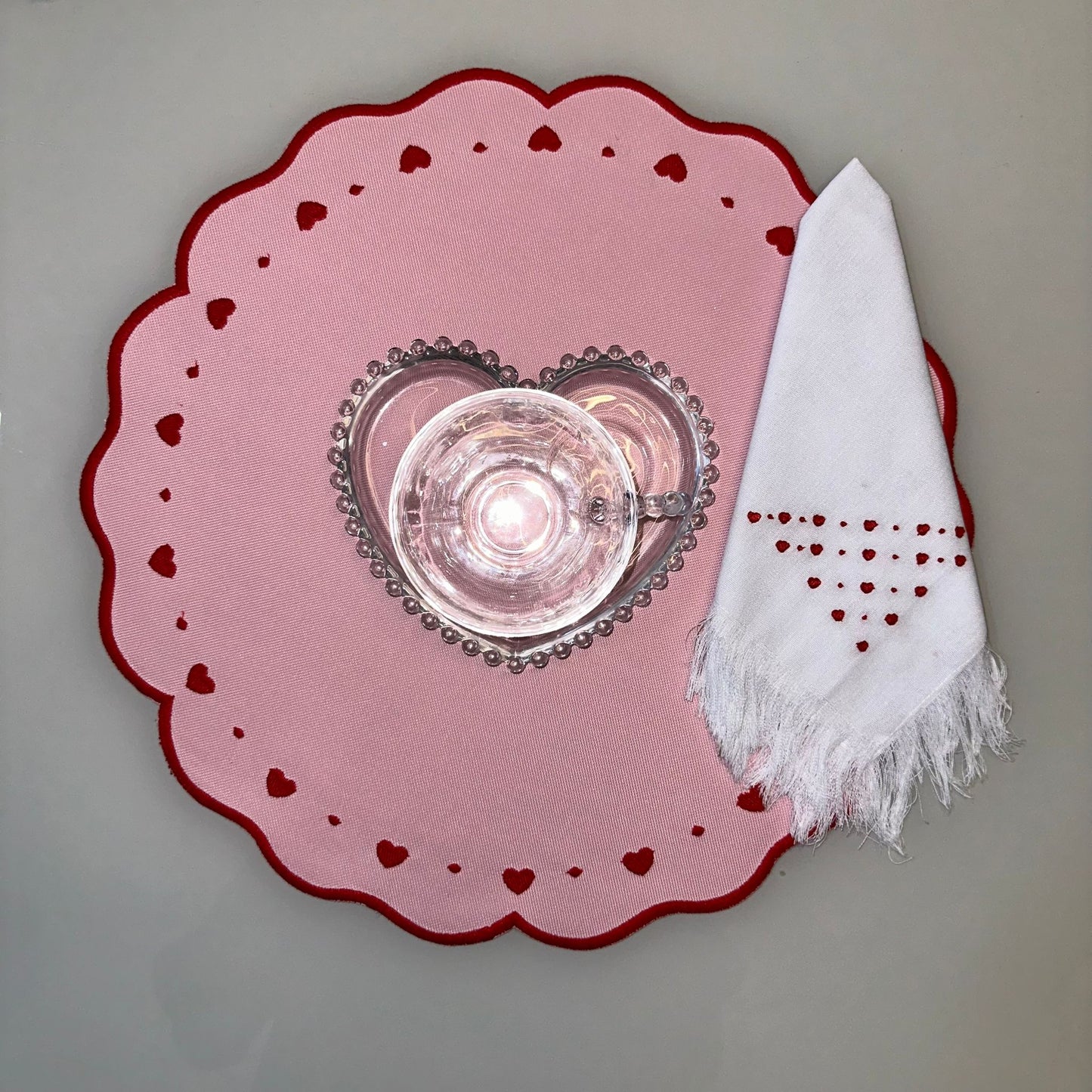 Reversible Placemat with Heart Embroidery