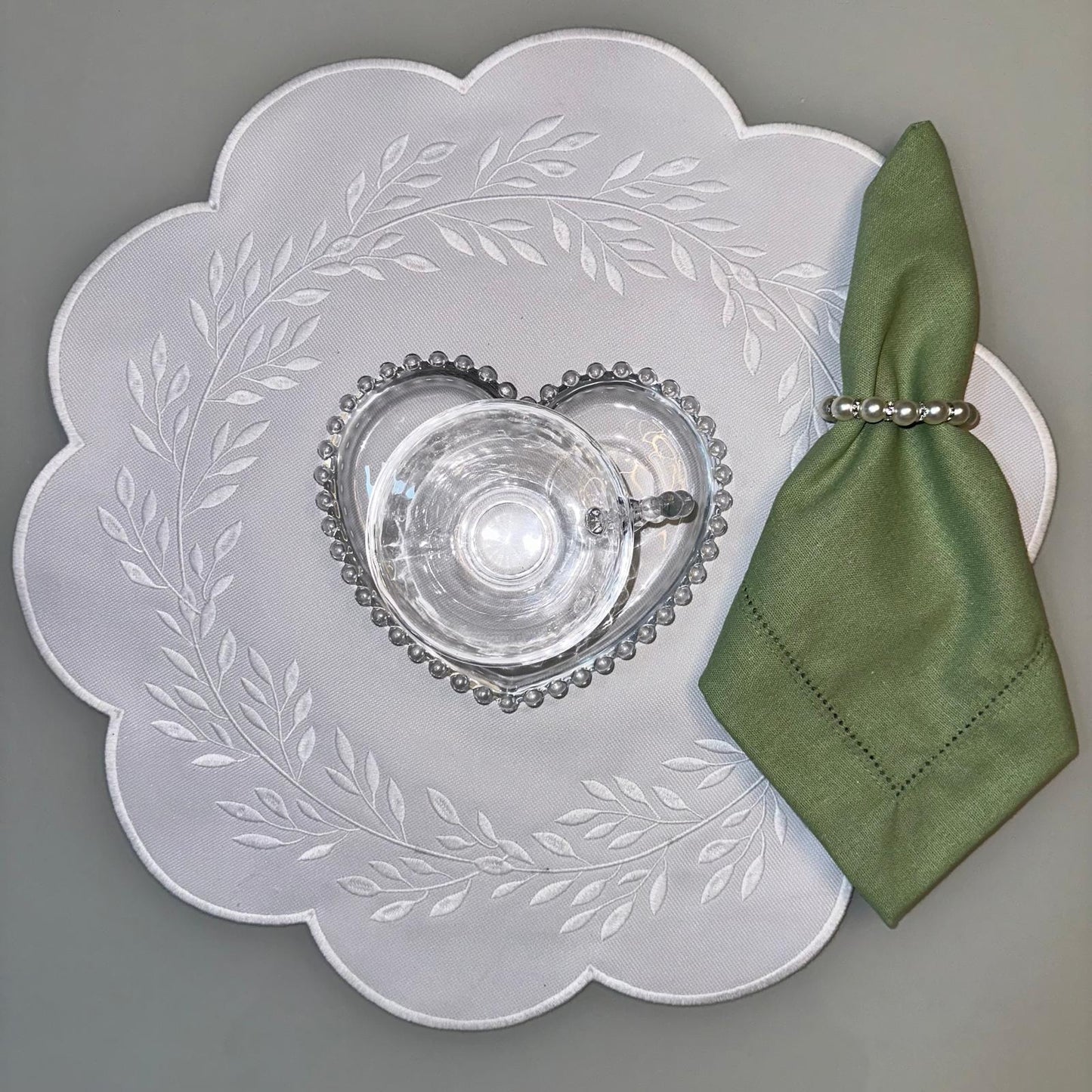 White Floral Placemat