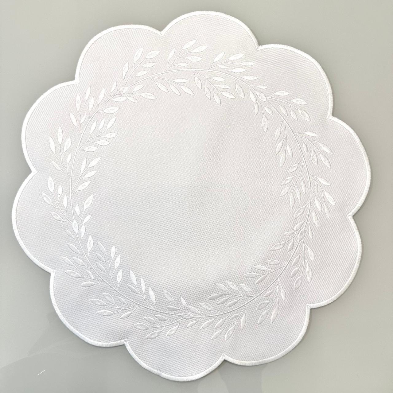 White Floral Placemat