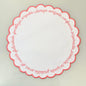 Round Placemat with Inspirational Embroidery Coral