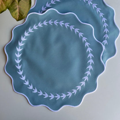 Round Placemat with Floral Embroidery