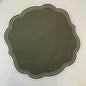 Dark Green Round Placemat with Stitching Details