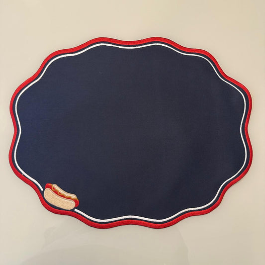 Hot dog Navy Reversible Placemat