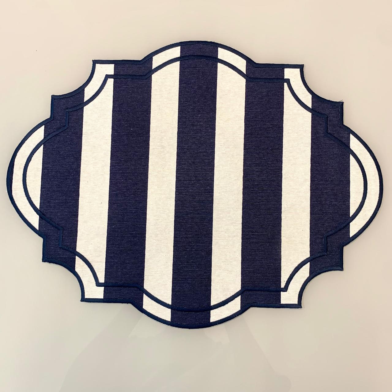 Striped Blue and White Reversible Placemat